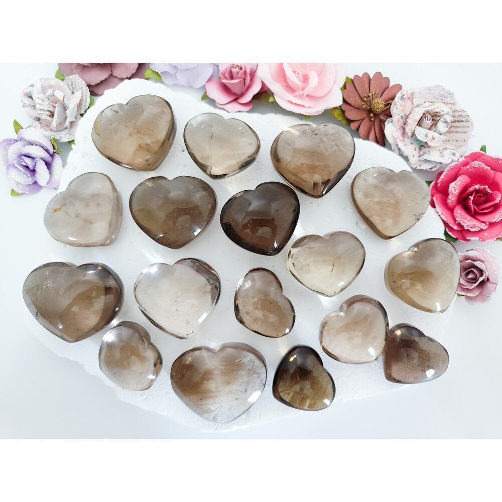 Smoky Quartz Heart Crystal Carving